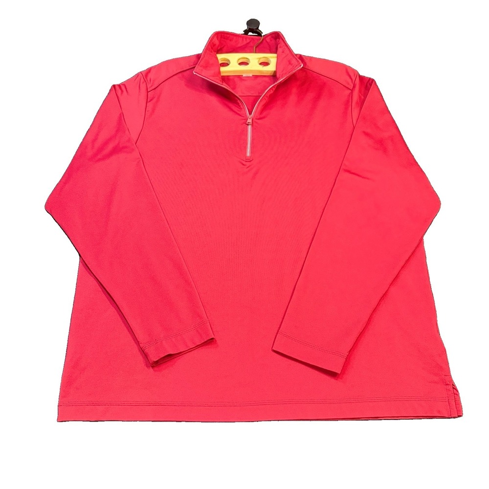 Greg Norman Play Dry Men's 1/4 Zip Pullover - Red Performance Top Sz Large